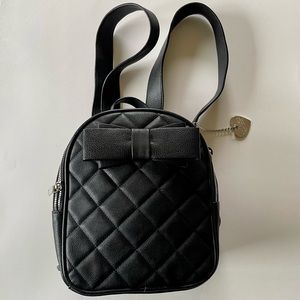 Betsy Johnson Black Quilted Backpack